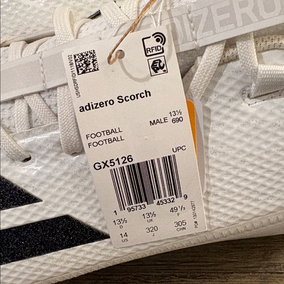 NEW [Adidas] Adizero Scorch Lightweight Football Cleats Black/White Men’s US 14 - Picture 13 of 13